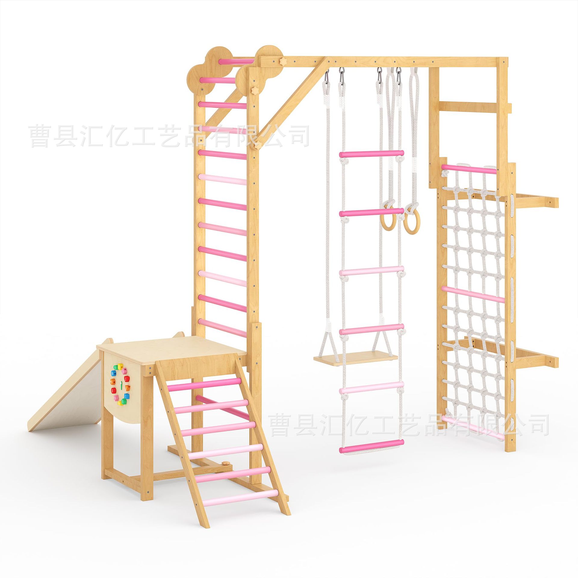 Kids Outdoor Climbing Frame - Indoor Solid Wood Kids Physical Fitness
