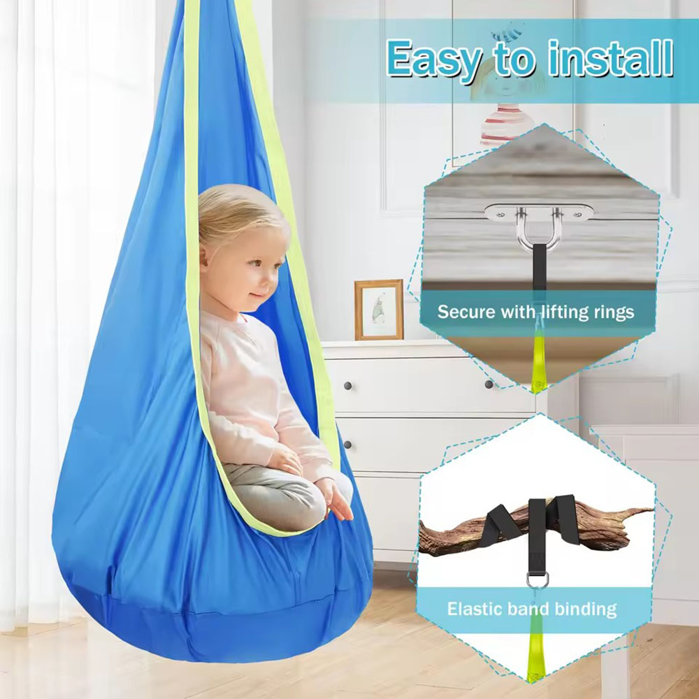 Kids Pod Swing Seat Nylon Hang - Kids Outdoor Hammock Chair ulasan dan harga