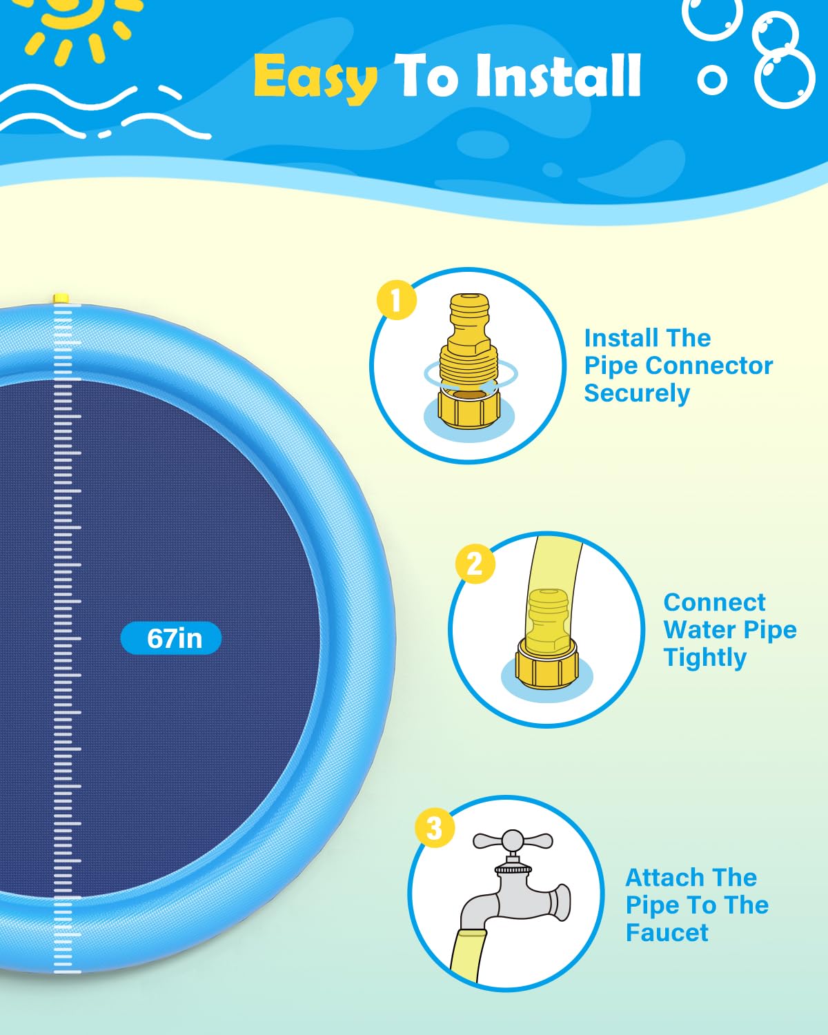 Dog Splash Pad Thick Sprinkler - Slip Slide Water Mat ulasan dan harga
