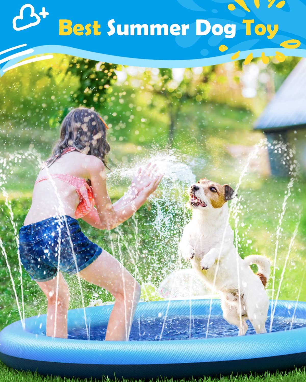 Dog Splash Pad Thick Sprinkler - Slip Slide Water Mat ulasan dan harga