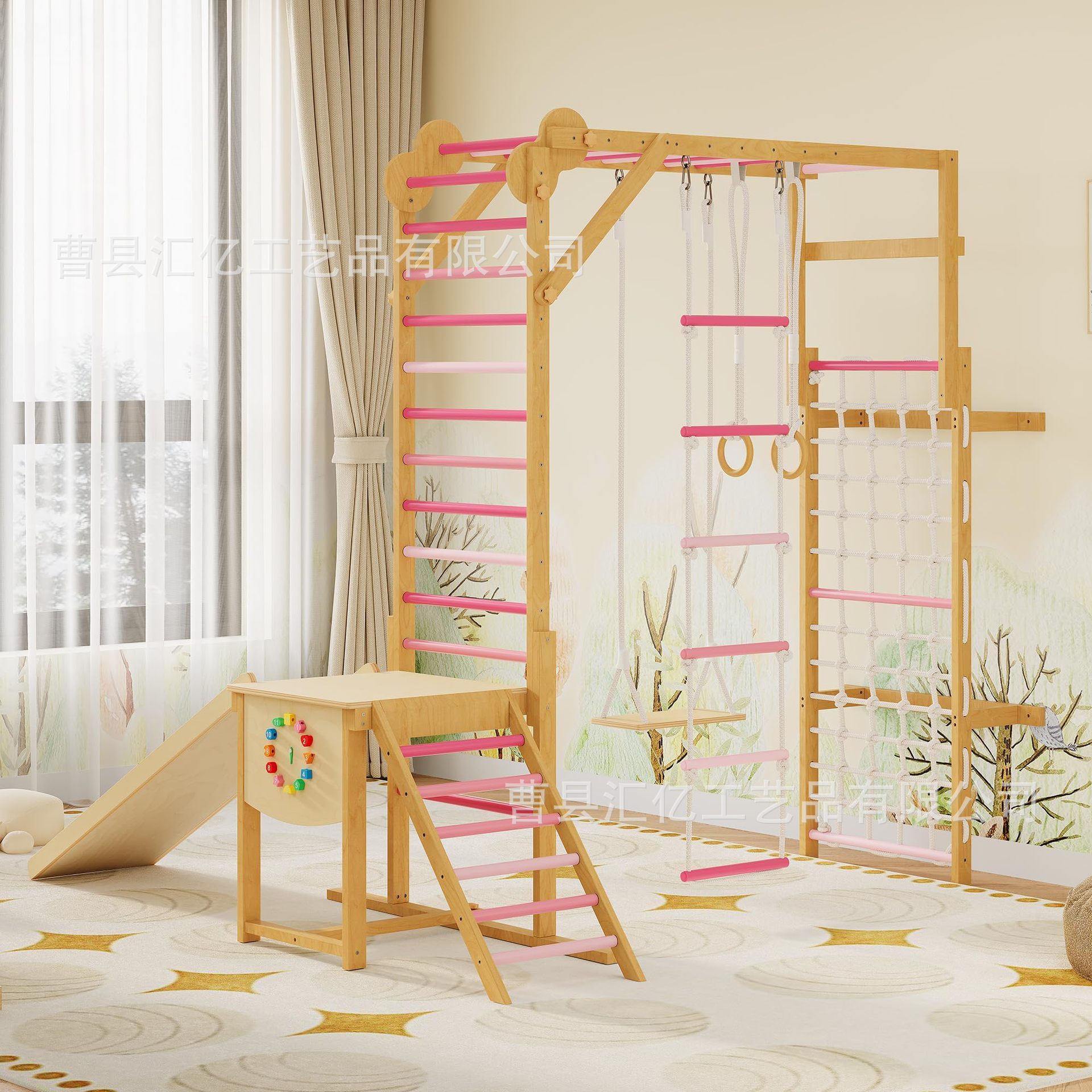 Indoor Solid Wood Kids Physica - Kids Outdoor Climbing Frame ulasan dan harga