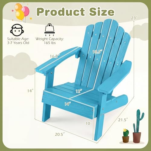 Kids Adirondack Chair, All-Wea - Kids Outdoor Adirondack Chair ulasan dan harga
