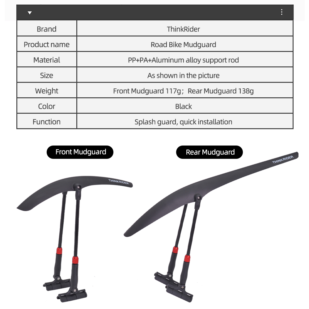 ThinkRider Road Cycling Fender - Muddy Puddle Suit ulasan dan harga