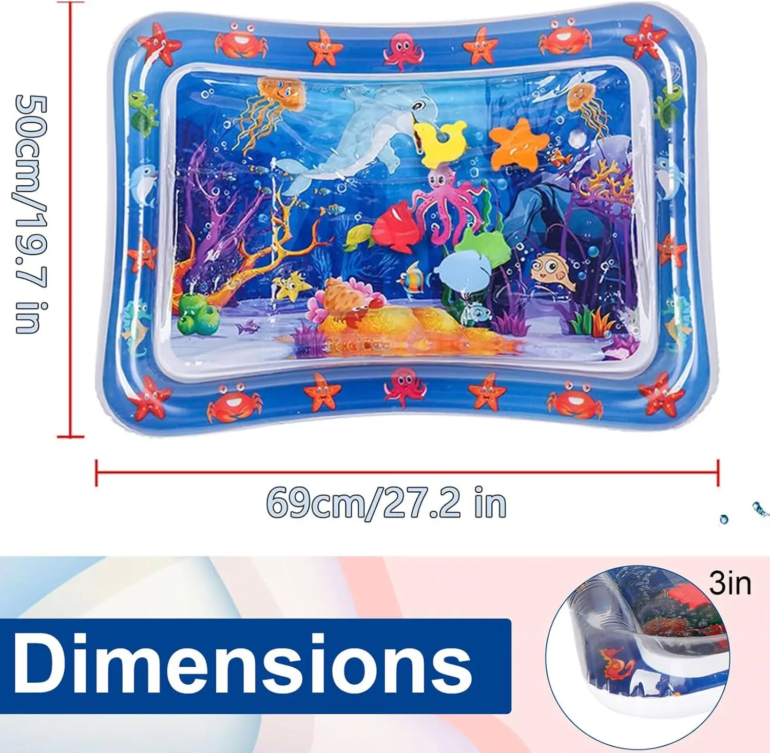 Water Sensory Play Mat Thicken - Slip Slide Water Mat ulasan dan harga