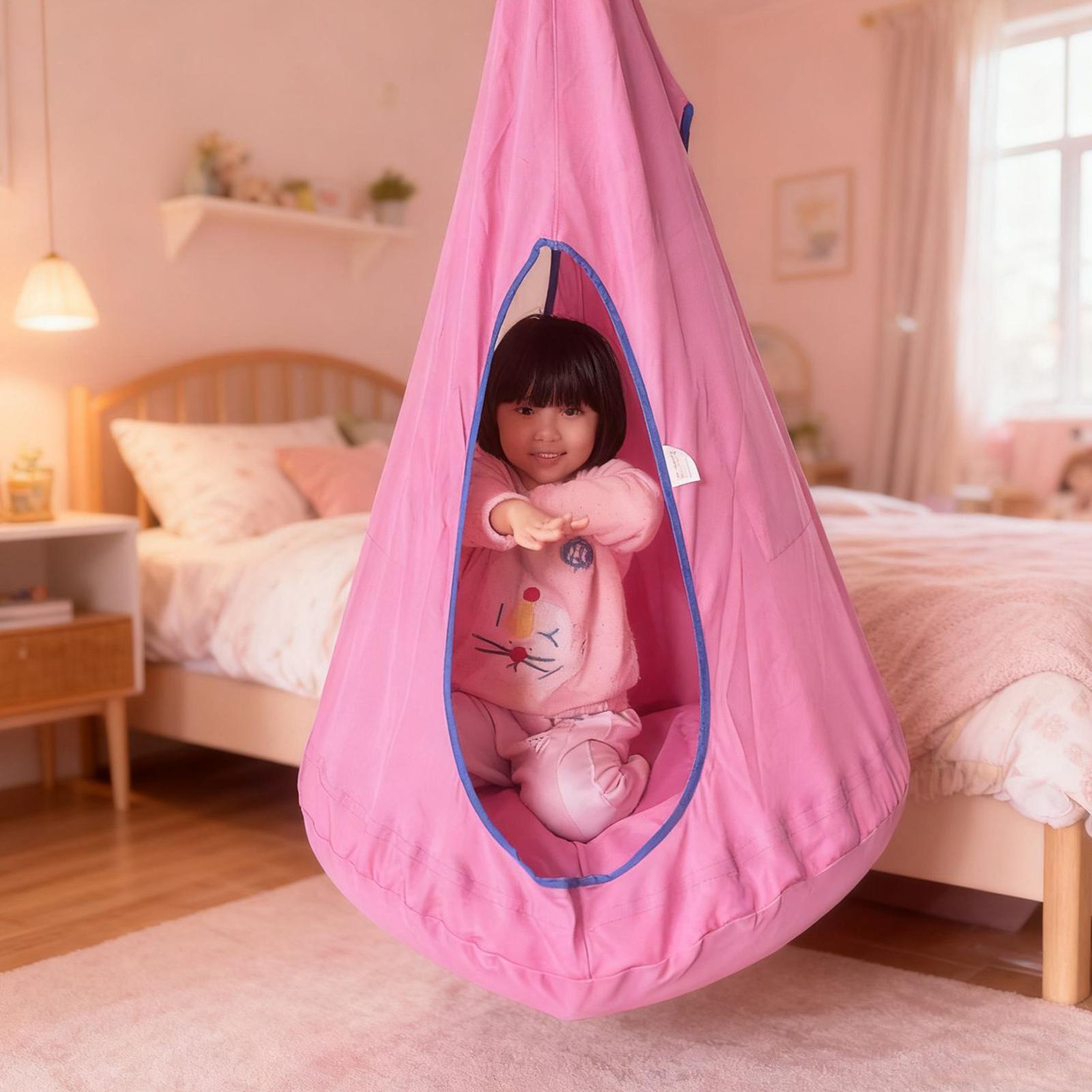 Kids Pod Swing Seat With Cushi - Kids Outdoor Nest Swing ulasan dan harga