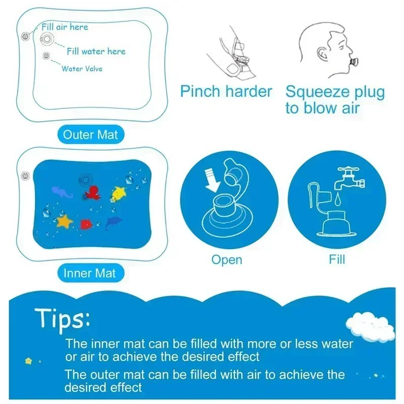 Baby Water Play Mat PVC Inflat - Slip Slide Water Mat ulasan dan harga